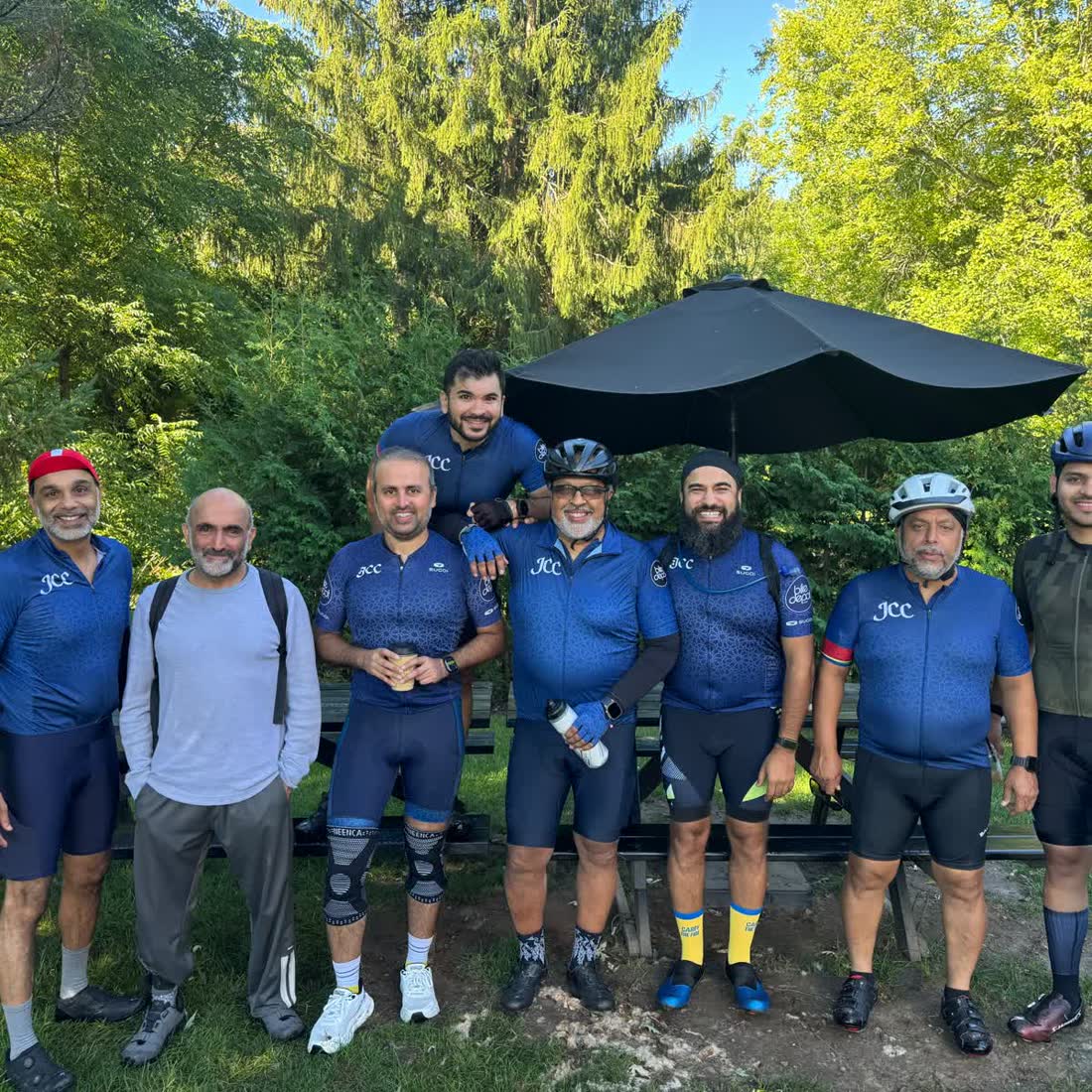 Jaffari Cycling Club members together after a ride
