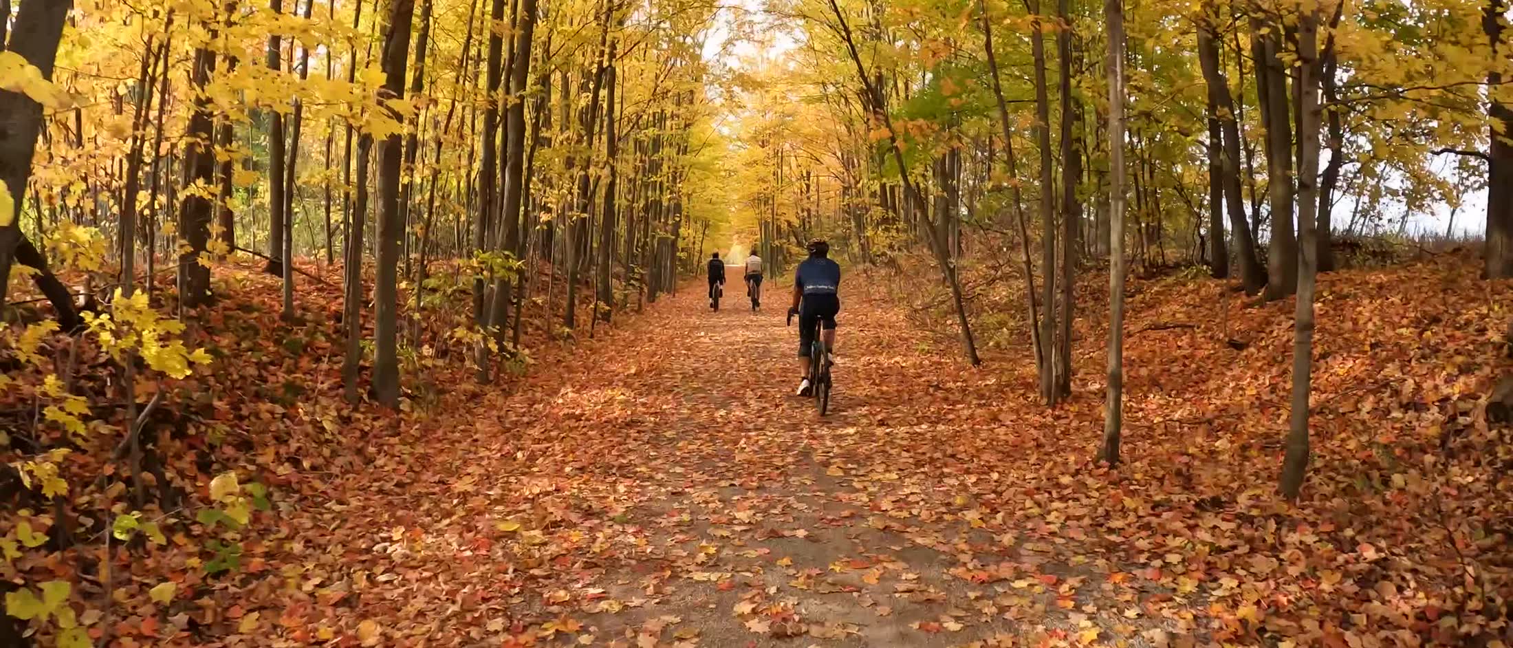 Jaffari Cycling Club riders on an autumn gravel trail